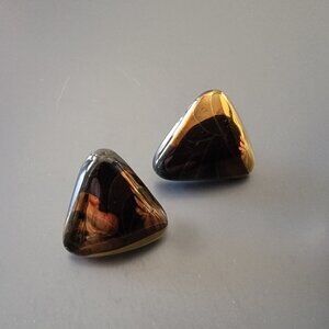 Black and gold ceramic post earrings